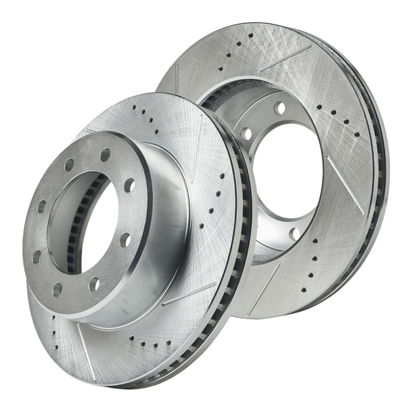 Doc's Diesel RAM 6.7L/5.9L Cummins 2500/3500 SRW/DRW Drilled and Slotted Front Rotor Set 2009-2024