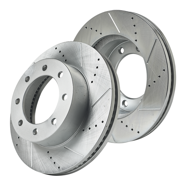 Doc's Diesel Ford 6.7L Powerstroke F250/F350 SRW/DRW Drilled and Slotted Front Rotor Set 2013-2022