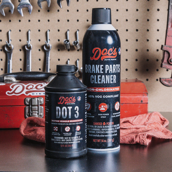 Doc's Auto Parts Brake DOT 3 Fluid + Cleaner Kit Lifestyle