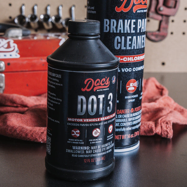 Doc's Auto Parts Brake DOT 3 Fluid + Cleaner Kit Lifestyle