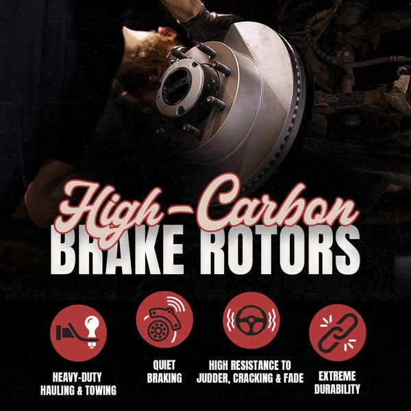 Doc's Diesel High-Carbon Brake Rotors feature icons