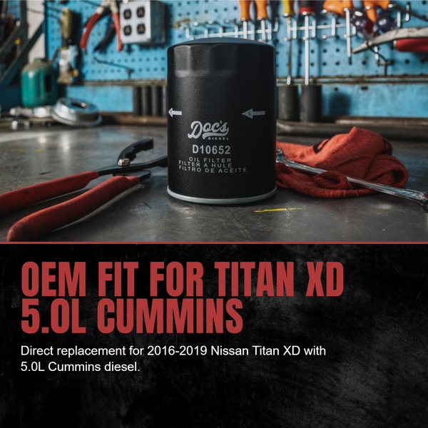 Doc's Diesel Nissan Titan XD 5.0L Cummins Oil Filter 2016-2019