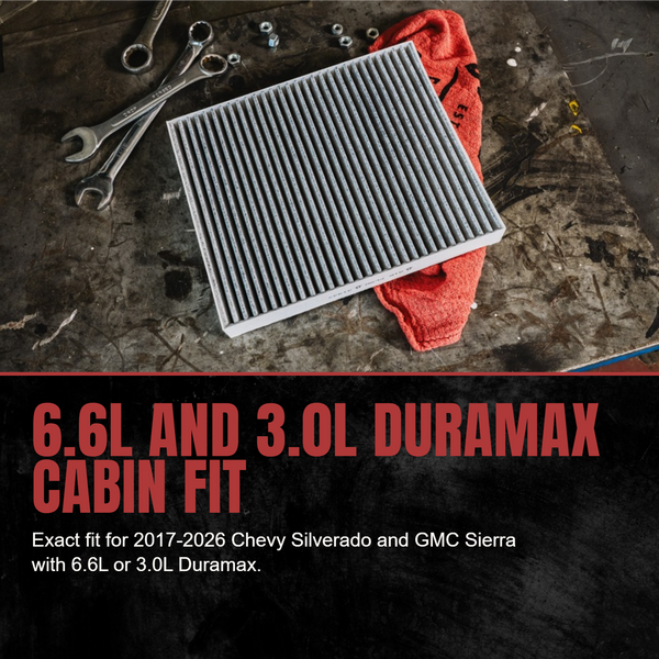 Doc's Diesel Chevrolet/GMC 6.6L/3.0L Duramax Cabin Air Filter 2017-2026