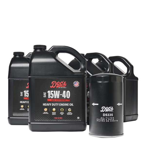 Doc's Diesel Dodge RAM 6.7L/5.9L Cummins 15W-40 SEMI Synthetic Oil Change Kit 1989-2024 brand_Doc's Diesel Gallons 4