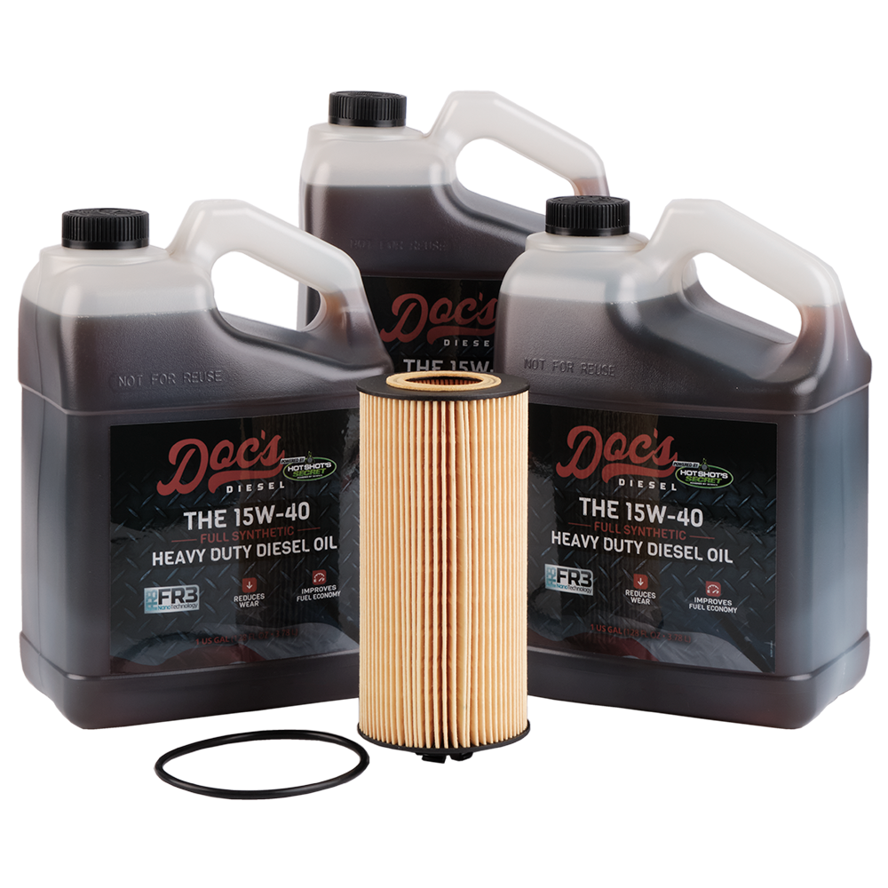 Doc's Ford 6.0L/6.4L Powerstroke 15W-40 Full Synthetic Oil Change Kit 2003-2010 3-Pack