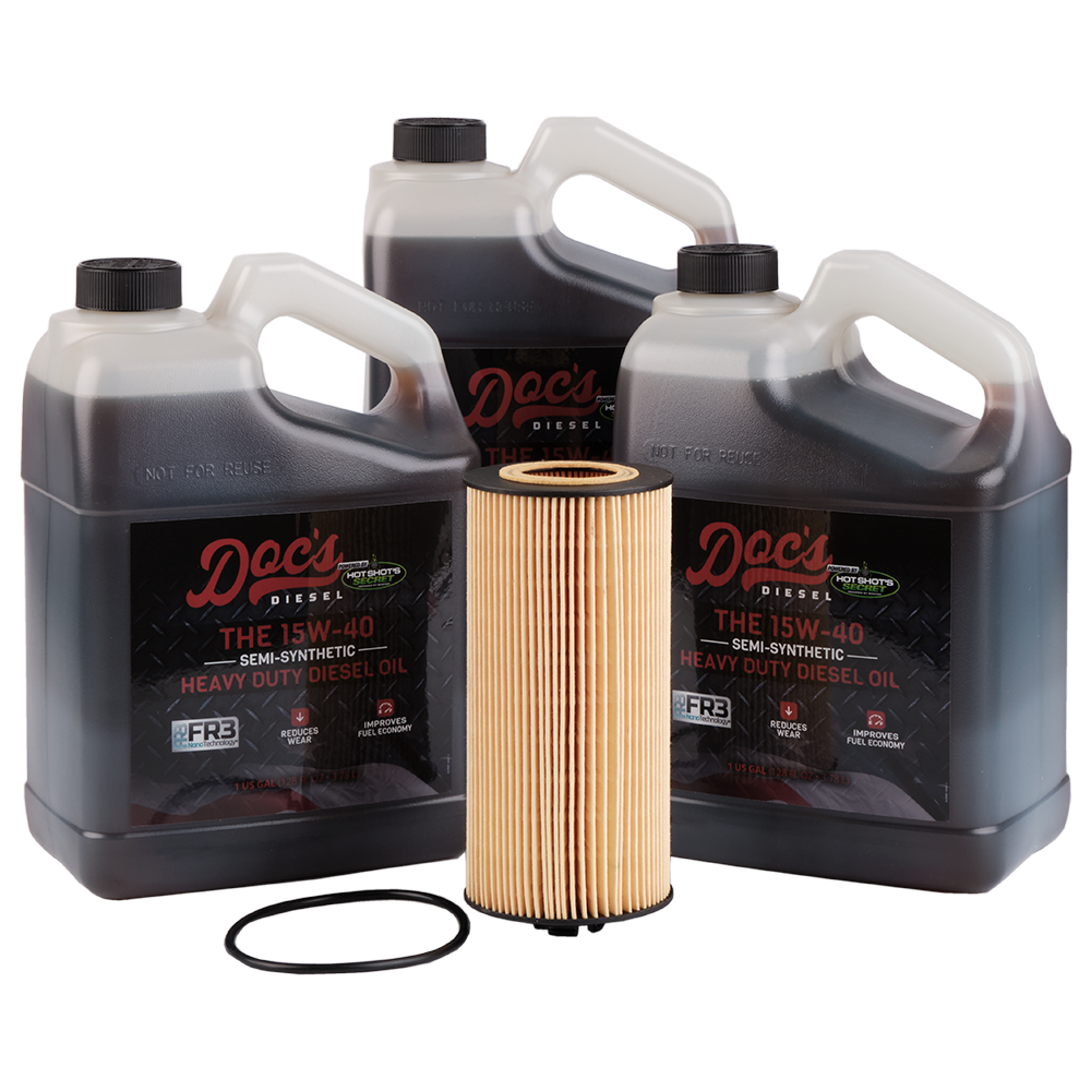 Doc's Ford 6.0L/6.4L Powerstroke 15W-40 SEMI Synthetic Oil Change Kit 2003-2010 3-Pack