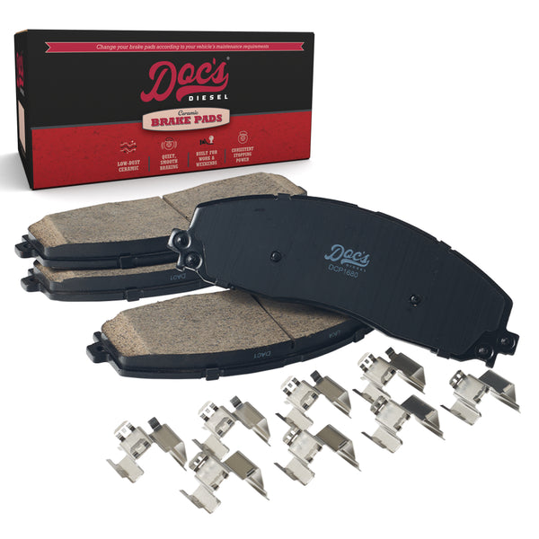 Doc's Diesel Ford 6.7L Powerstroke Ceramic Front Brake Pads 2012-2026 F250, 2013-2026 F350, 2013-2016 F450