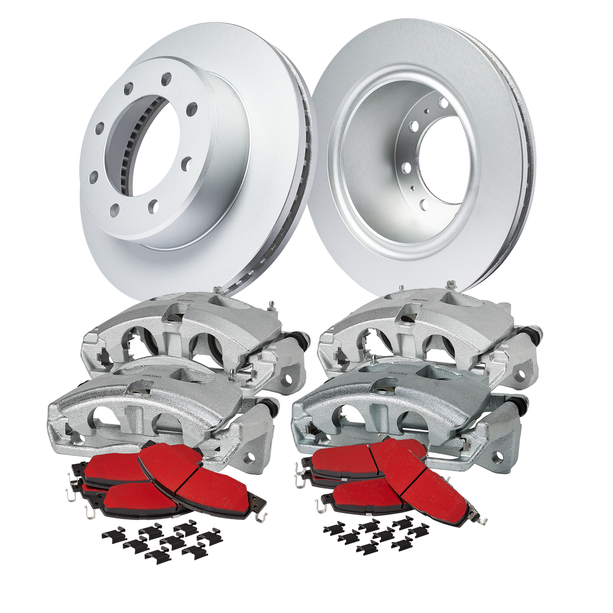 Doc's Diesel Dodge/Ram 5.9/6.7L Cummins 2500/3500 SRW High-Carbon Front & Rear Complete Brake Kit 2009-2019 DDBKPCR4-003 kit_without-fluid color_silver