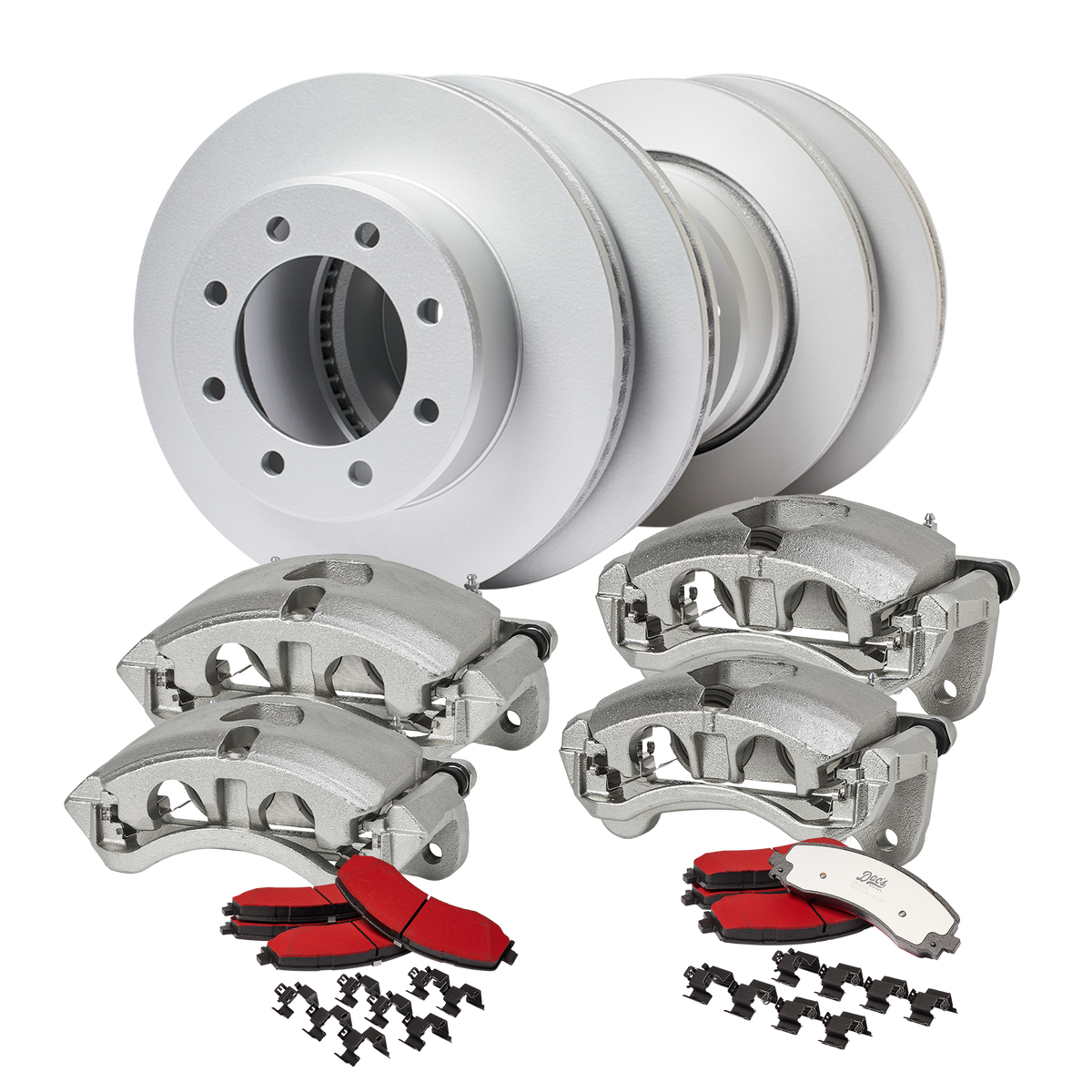 Doc's Diesel Ram 6.7L Cummins 2500/3500 SRW High-Carbon Front & Rear Complete Brake Kit 2019-2025 DDBKPCR4-004 kit_without-fluid color_silver
