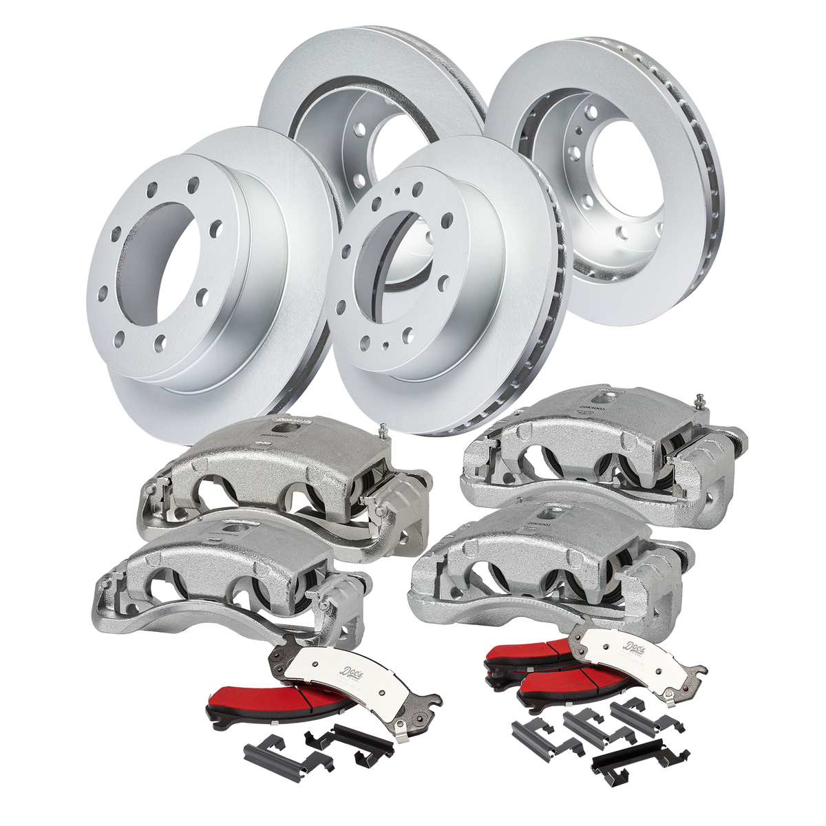 Doc's Diesel Chevrolet/GMC 6.6L Duramax 2500HD/3500/3500HD 4WD High-Carbon Front & Rear Complete Brake Kit 2001-2010 DDBKPCR4-009 kit_without-fluid color_silver