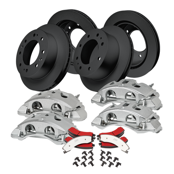 Doc's Diesel Chevrolet/GMC 6.6L Duramax 2500HD/3500HD SRW High-Carbon Front & Rear Complete Brake Kit 2011-2019 DDBKPCR4-101 kit_without-fluid color_black