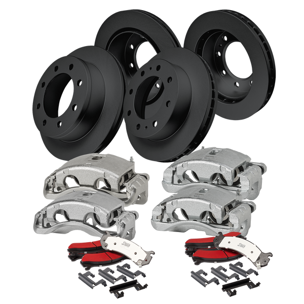 Doc's Diesel Chevrolet/GMC 6.6L Duramax 2500HD/3500/3500HD 4WD High-Carbon Front & Rear Complete Brake Kit 2001-2010 DDBKPCR4-109 kit_without-fluid color_black