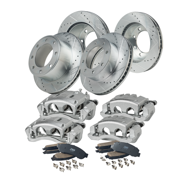 Doc's Diesel Ford 6.7L Powerstroke F-250/350 Drilled + Slotted Front & Rear Complete Brake Kit 2011-2012 DDBKPCR4-207 kit_without-fluid