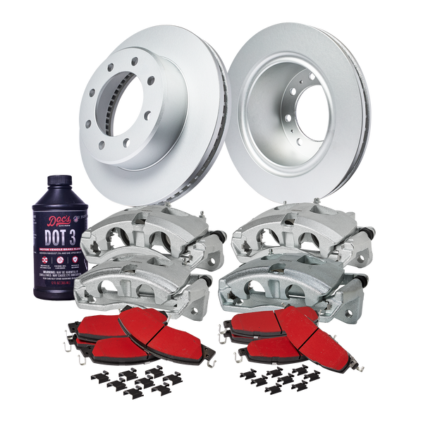 Doc's Diesel Dodge/Ram 5.9/6.7L Cummins 2500/3500 SRW High-Carbon Front & Rear Complete Brake Kit 2009-2019 DDBKPCR4F-003 kit_with-fluid color_silver