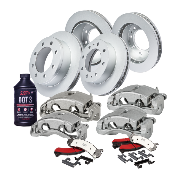 Doc's Diesel Chevrolet/GMC 6.6L Duramax 2500HD/3500/3500HD 4WD High-Carbon Front & Rear Complete Brake Kit 2001-2010 DDBKPCR4F-009 kit_with-fluid color_silver