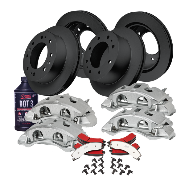 Doc's Diesel Chevrolet/GMC 6.6L Duramax 2500HD/3500HD SRW High-Carbon Front & Rear Complete Brake Kit 2011-2019 DDBKPCR4F-101 kit_with-fluid color_black