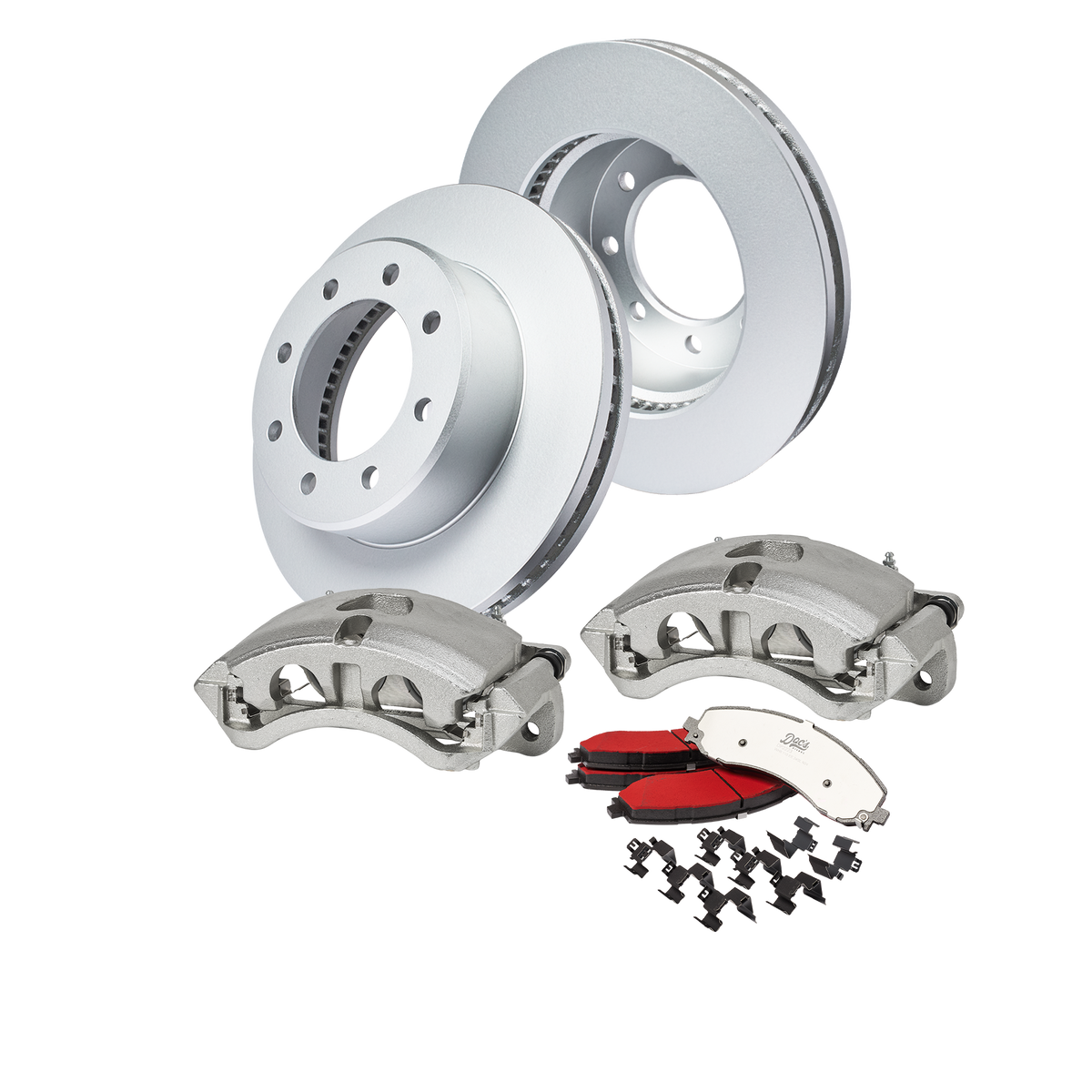 Doc's Diesel Ram 6.7L Cummins 2500/3500 High-Carbon Front Complete Brake Kit 2019-2026 DDBKPCRF-004 kit_without-fluid color_silver