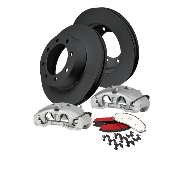 Doc's Diesel Ford 6.7L Powerstroke F-250/350/450 4WD SRW High-Carbon Front Complete Brake Kit 2013-2022 DDBKPCRF-102 kit_without-fluid color_black