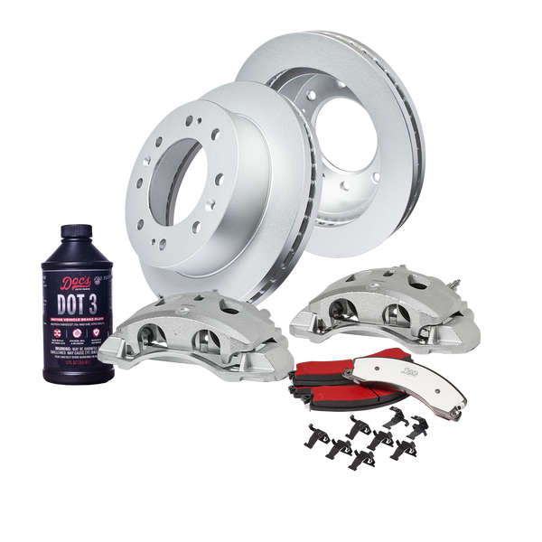 Doc's Diesel Chevrolet/GMC 6.6L Duramax 2500HD/3500HD SRW High-Carbon Front Complete Brake Kit 2011-2019 DDBKPCRFF-001 kit_with-fluid color_silver