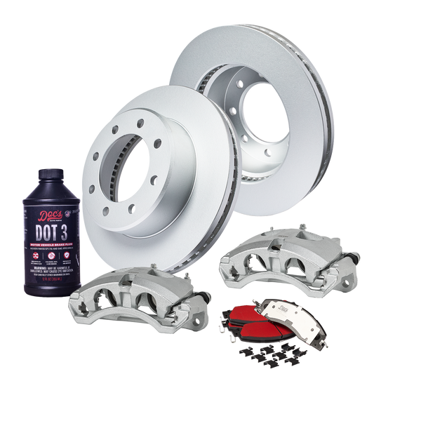 Doc's Diesel Dodge/Ram 5.9/6.7L Cummins 2500/3500 High-Carbon Front Complete Brake Kit 2009-2018 DDBKPCRFF-003 kit_with-fluid color_silver