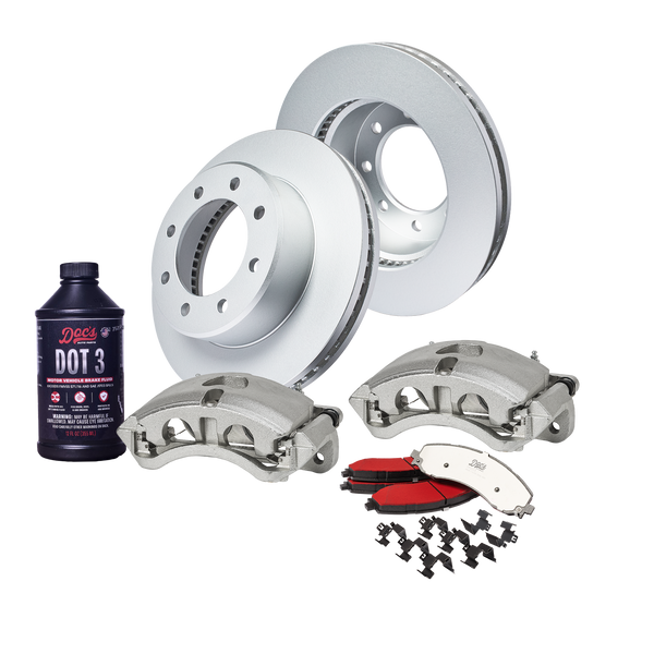 Doc's Diesel Ram 6.7L Cummins 2500/3500 High-Carbon Front Complete Brake Kit 2019-2026 DDBKPCRFF-004 kit_with-fluid color_silver
