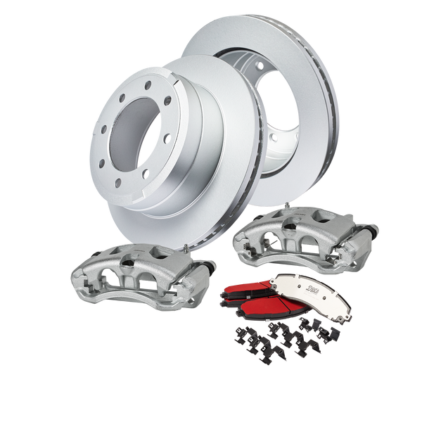 Doc's Diesel Ford 6.7L Powerstroke F-250/350/450 High-Carbon Rear Complete Brake Kit 2012-2022 DDBKPCRR-002 kit_without-fluid color_silver