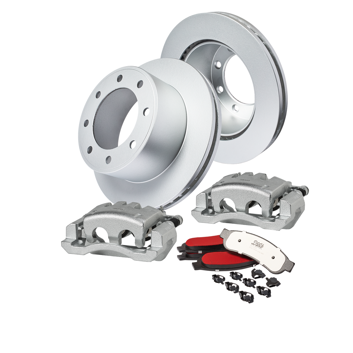 Doc's Diesel Ford 6.4L Powerstroke F-250/350 High-Carbon Rear Complete Brake Kit 2008-2010 DDBKPCRR-006 kit_without-fluid color_silver