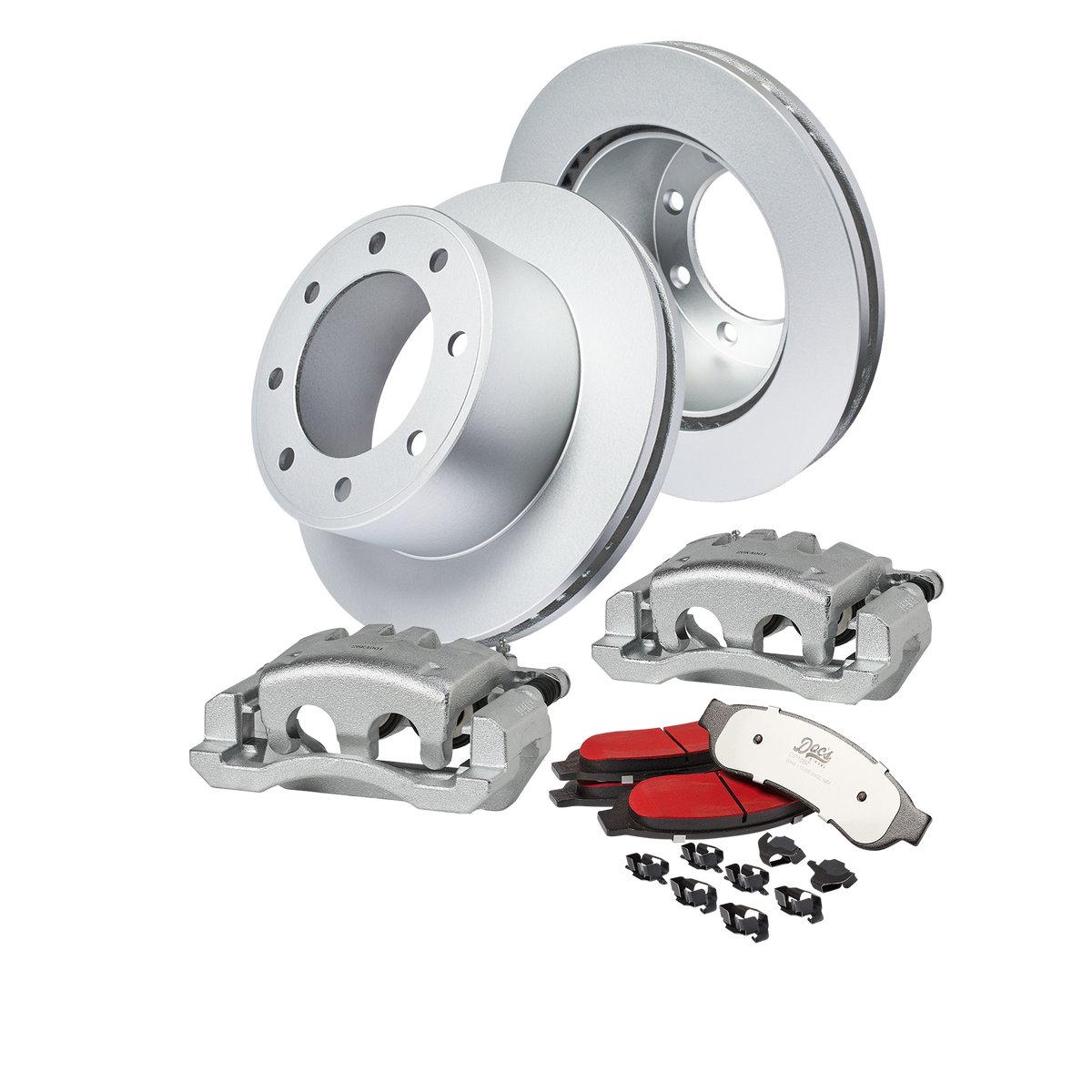 Doc's Diesel Ford 6.7L Powerstroke F-250/350 High-Carbon Rear Complete Brake Kit 2011-2012 DDBKPCRR-007 kit_without-fluid color_silver