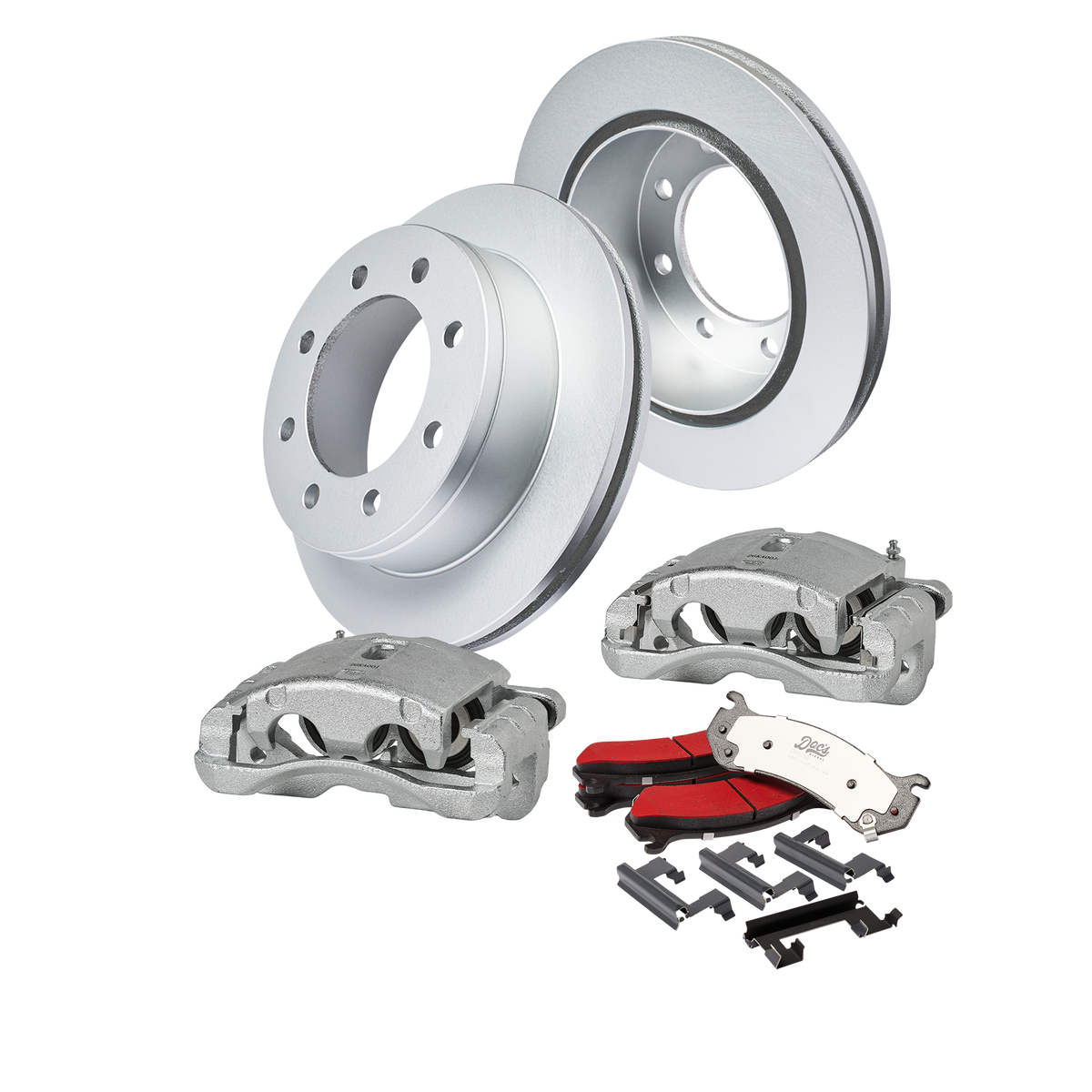 Doc's Diesel Chevrolet/GMC 6.6L Duramax 2500HD/3500/3500HD 4WD High-Carbon Rear Complete Brake Kit 2001-2010 DDBKPCRR-008 kit_without-fluid color_silver