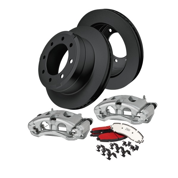 Doc's Diesel Ford 6.7L Powerstroke F-250/350/450 High-Carbon Rear Complete Brake Kit 2012-2022 DDBKPCRR-102 kit_without-fluid color_black