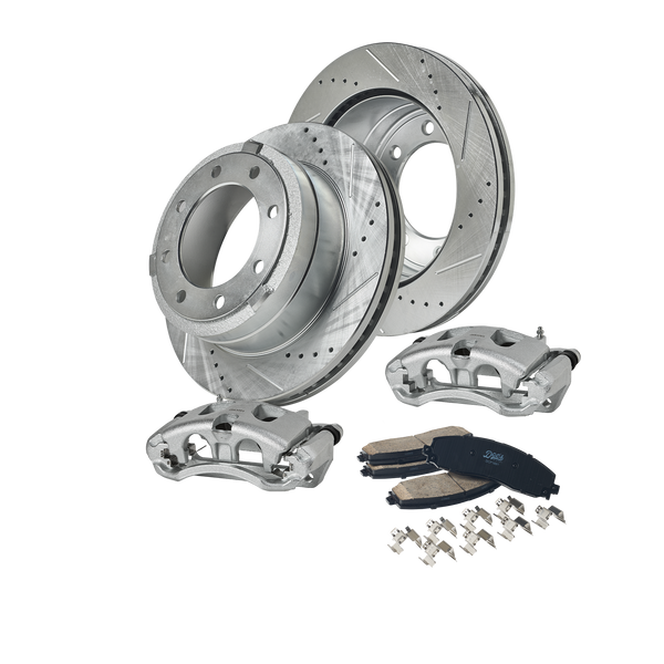 Doc's Diesel Ford 6.7L Powerstroke F-250/350/450 Drilled + Slotted Rear Complete Brake Kit 2012-2022 DDBKPCRR-202 kit_without-fluid