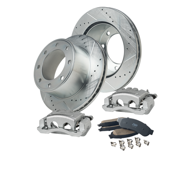 Doc's Diesel Ford 6.4L Powerstroke F-250/350 Drilled + Slotted Rear Complete Brake Kit 2008-2010 DDBKPCRR-206 kit_without-fluid