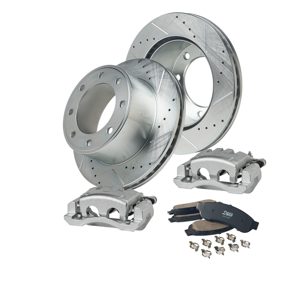 Doc's Diesel Ford 6.7L Powerstroke F-250/350 Drilled + Slotted Rear Complete Brake Kit 2011-2012 DDBKPCRR-207 kit_without-fluid