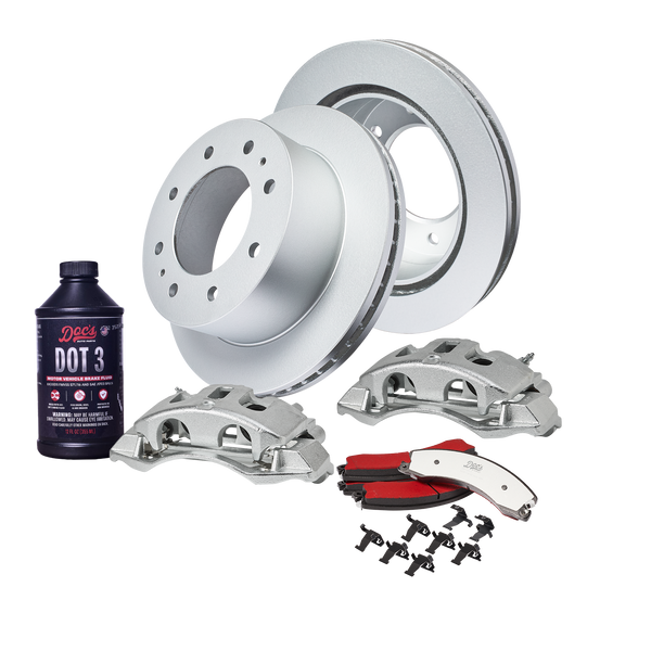 Doc's Diesel Chevrolet/GMC 6.6L Duramax 2500HD/3500HD SRW High-Carbon Rear Complete Brake Kit 2011-2019 DDBKPCRRF-001 kit_with-fluid color_silver