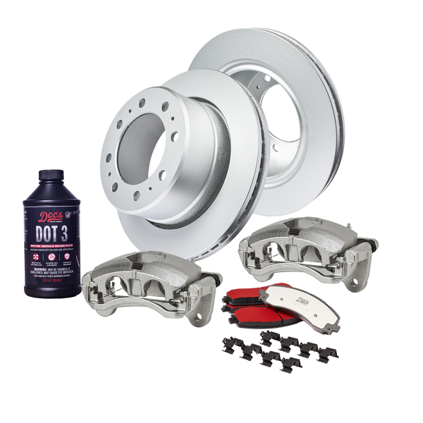 Doc's Diesel Ram 6.7L Cummins 2500/3500 SRW High-Carbon Rear Complete Brake Kit 2019-2025 DDBKPCRRF-004 kit_with-fluid color_silver