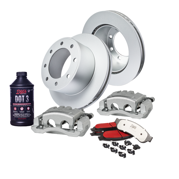 Doc's Diesel Ford 6.7L Powerstroke F-250/350 High-Carbon Rear Complete Brake Kit 2011-2012 DDBKPCRRF-007 kit_with-fluid color_silver