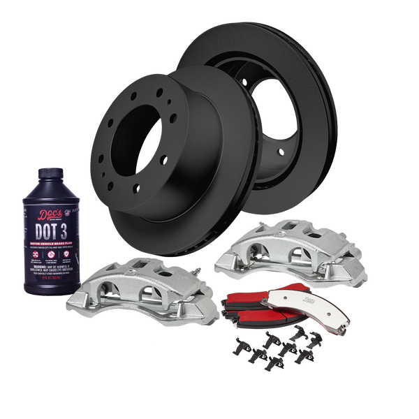 Doc's Diesel Chevrolet/GMC 6.6L Duramax 2500HD/3500HD SRW High-Carbon Rear Complete Brake Kit 2011-2019 DDBKPCRRF-101 kit_with-fluid color_black