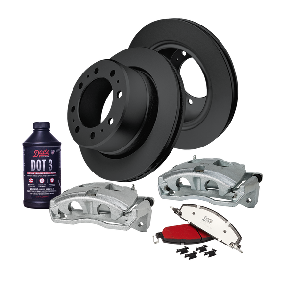 Doc's Diesel Dodge/Ram 6.7L Cummins 2500/3500 SRW High-Carbon Rear Complete Brake Kit 2009-2019 DDBKPCRRF-103 kit_with-fluid color_black
