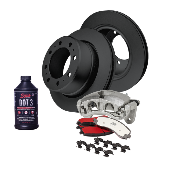 Doc's Diesel Ram 6.7L Cummins 2500/3500 SRW High-Carbon Rear Complete Brake Kit 2019-2025 DDBKPCRRF-104 kit_with-fluid color_black