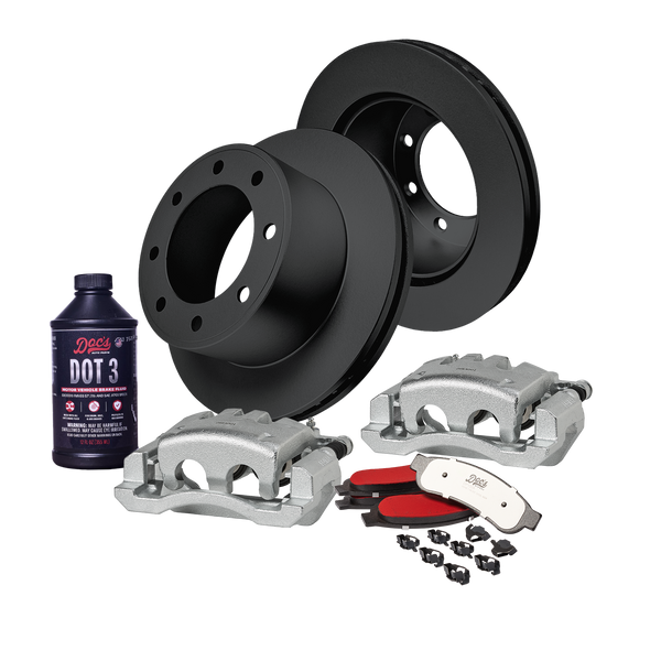 Doc's Diesel Ford 6.4L Powerstroke F-250/350 High-Carbon Rear Complete Brake Kit 2008-2010 DDBKPCRRF-106 kit_with-fluid color_black