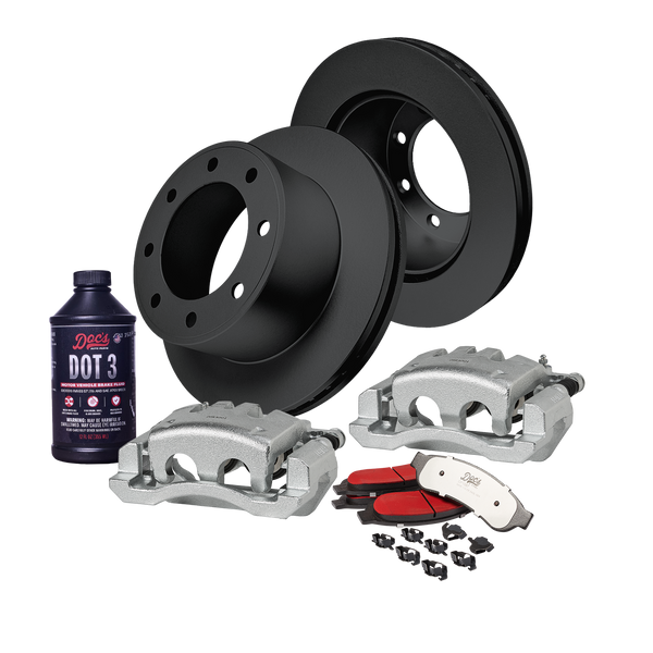 Doc's Diesel Ford 6.7L Powerstroke F-250/350 High-Carbon Rear Complete Brake Kit 2011-2012 DDBKPCRRF-107 kit_with-fluid color_black