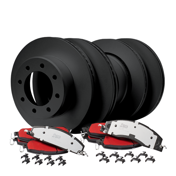 Doc's Diesel RAM 6.7L Cummins Front and Rear Brake Pads and Rotors Kit 2009-2018 Black