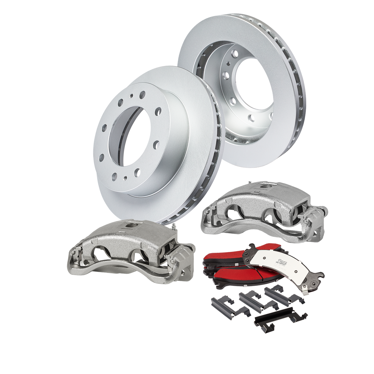 Doc's Diesel Chevrolet/GMC 6.6L Duramax 2500HD/3500/3500HD 4WD SRW High-Carbon Front Complete Brake Kit 2001-2020 DDBKPRCF-006 kit_without-fluid color_silver