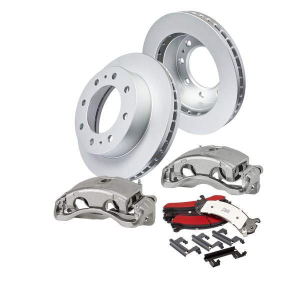 Doc's Diesel Chevrolet/GMC 6.6L Duramax 2500HD/3500/3500HD 4WD SRW High-Carbon Front Complete Brake Kit 2001-2020 DDBKPRCF-006 kit_without-fluid color_silver