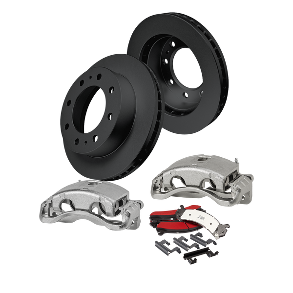 Doc's Diesel Chevrolet/GMC 6.6L Duramax 2500HD/3500/3500HD 4WD SRW High-Carbon Front Complete Brake Kit 2001-2020 DDBKPRCF-106 kit_without-fluid color_black