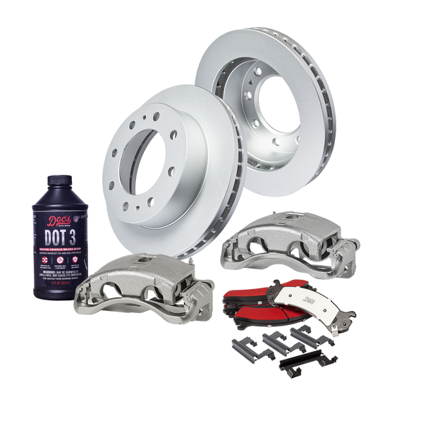 Doc's Diesel Chevrolet/GMC 6.6L Duramax 2500HD/3500/3500HD 4WD SRW High-Carbon Front Complete Brake Kit 2001-2020 DDBKPRCFF-006 kit_with-fluid color_silver