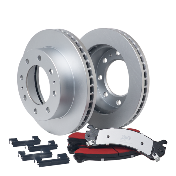 Doc's Diesel Chevrolet/GMC 6.6L Duramax SRW Front Brake Pads and Rotors Kit 2001-2010 2500HD, 2004-2010 3500HD Silver