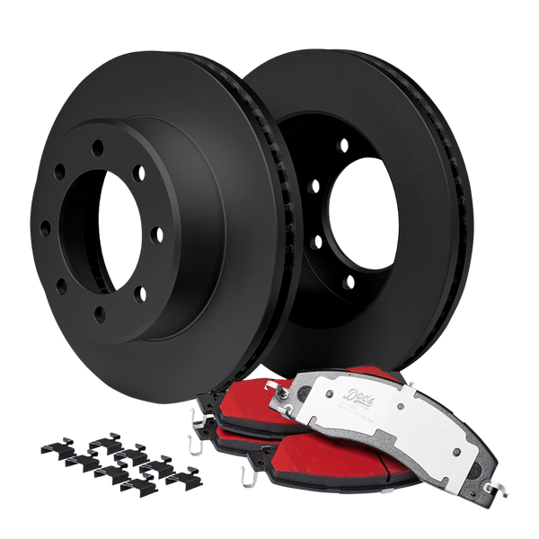 Doc's Diesel RAM 6.7L/5.9L Cummins Front Brake Pads and Rotors Kit 2009-2018 Black