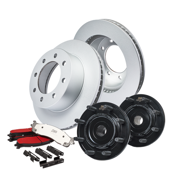 Dodge RAM 5.9L Cummins 2500/3500 Front Brake Kit + Hub Assemblies 2003-2005 Silver