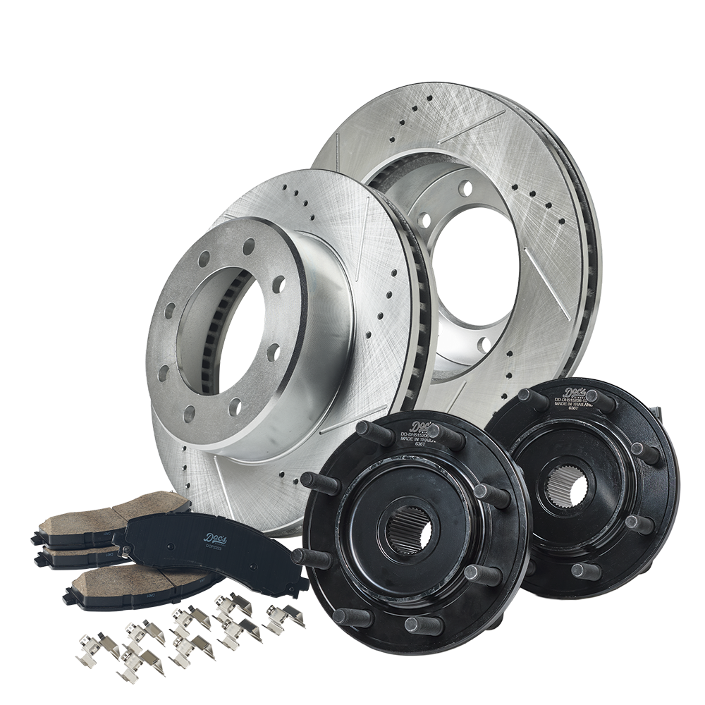 RAM 6.7L Cummins 2500/3500 Front Brake Kit + Hub Assemblies 2019-2024 Silver
